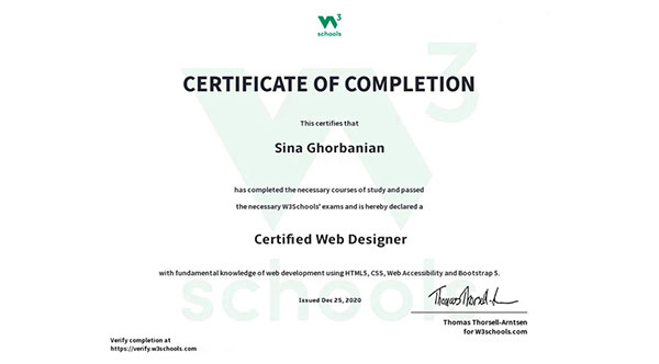 Web designer Certification